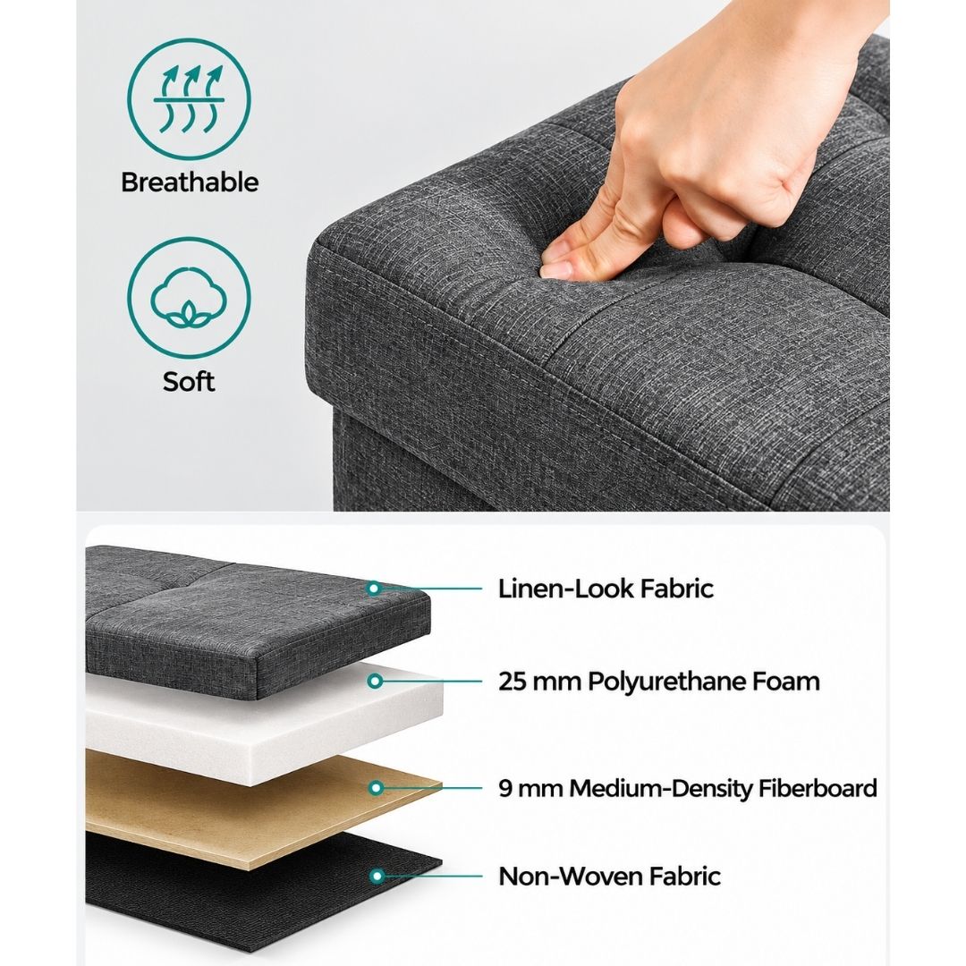 Storage Ottoman - Square - Foldable Storage
