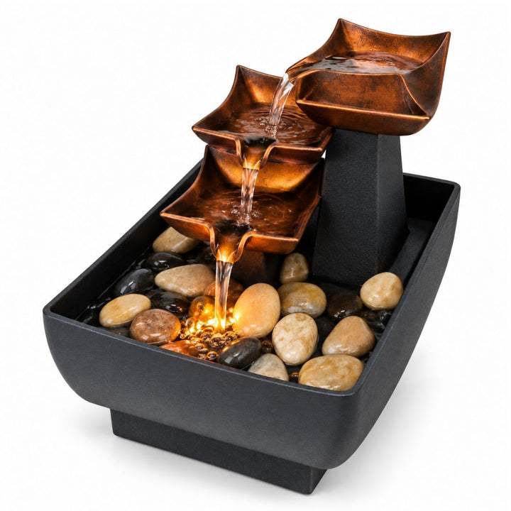Home Decor - 3 Bowl Water Fountain Showpiece
