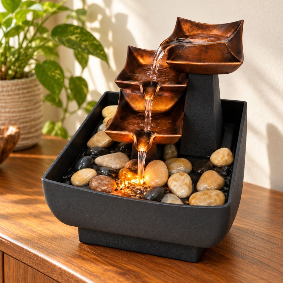 Home Decor - 3 Bowl Water Fountain Showpiece