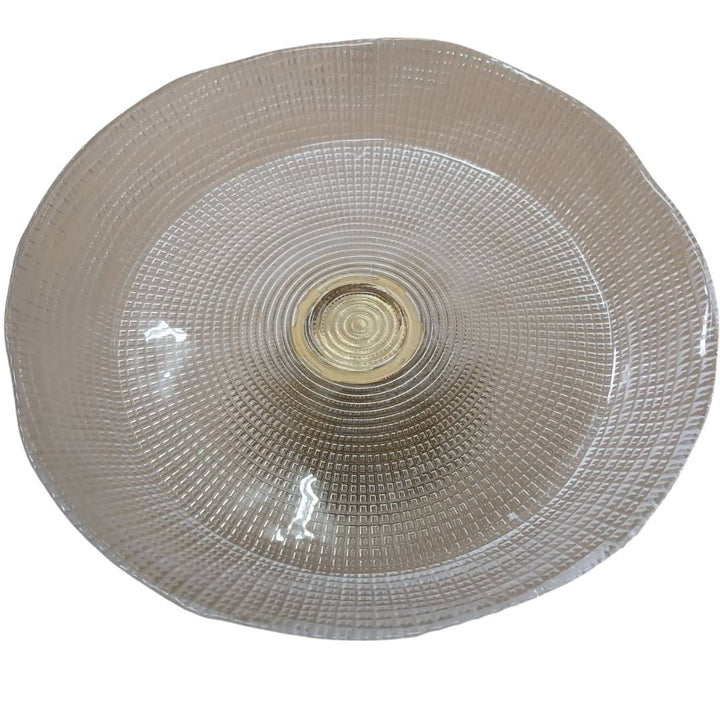 Textured Glass Bowl - Gold Footed