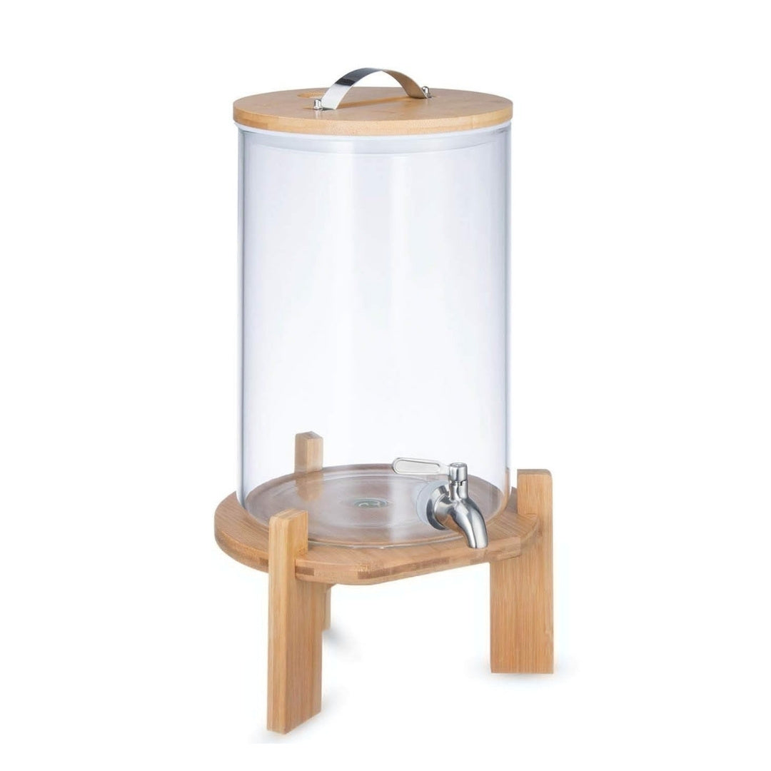 Glass Juice Dispenser With Wooden Base - 8 litre- Hot and Cold