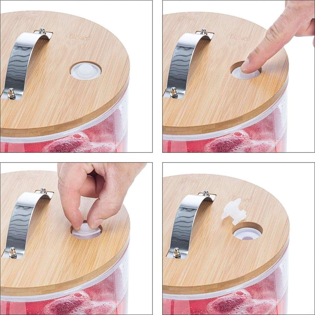 Glass Juice Dispenser With Wooden Base - 8 litre- Hot and Cold