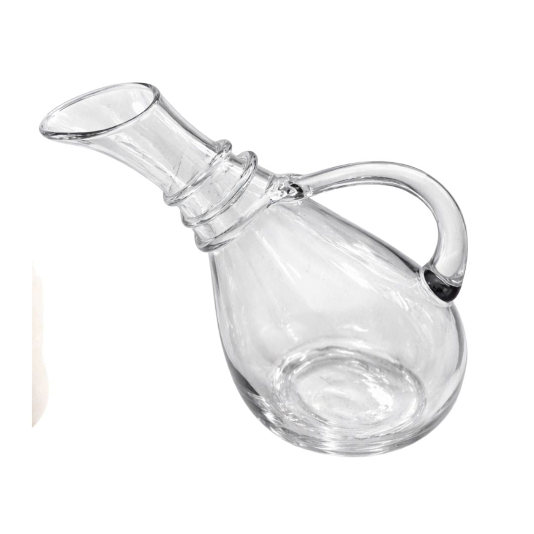 Glass Jug Slant 27cm Rope