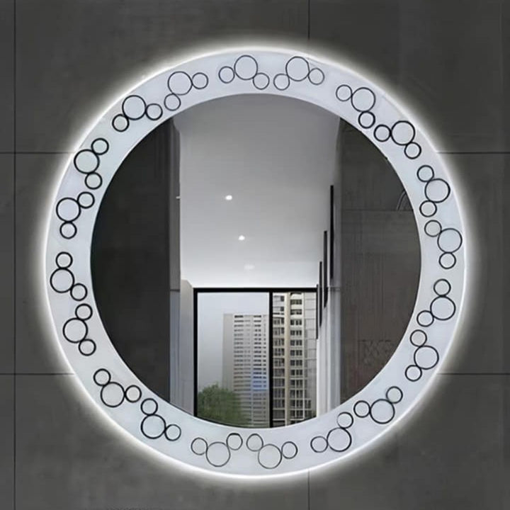 LED Round Mirror - Glow Ring 60 cm