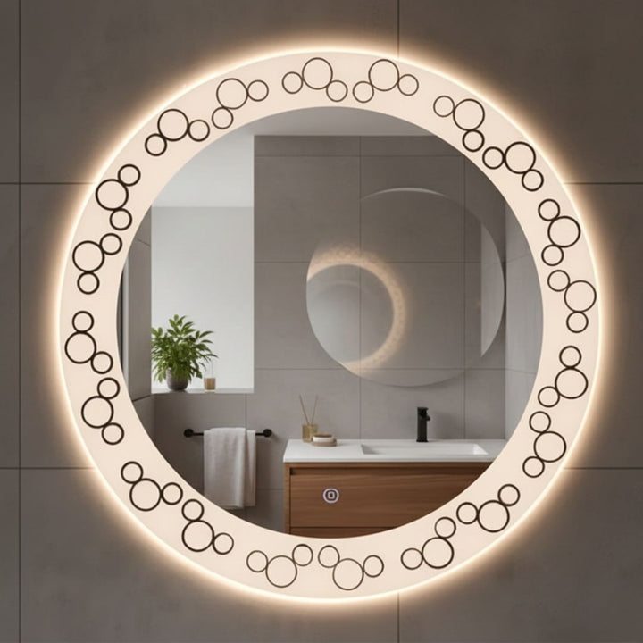 LED Round Mirror - Glow Ring 60 cm
