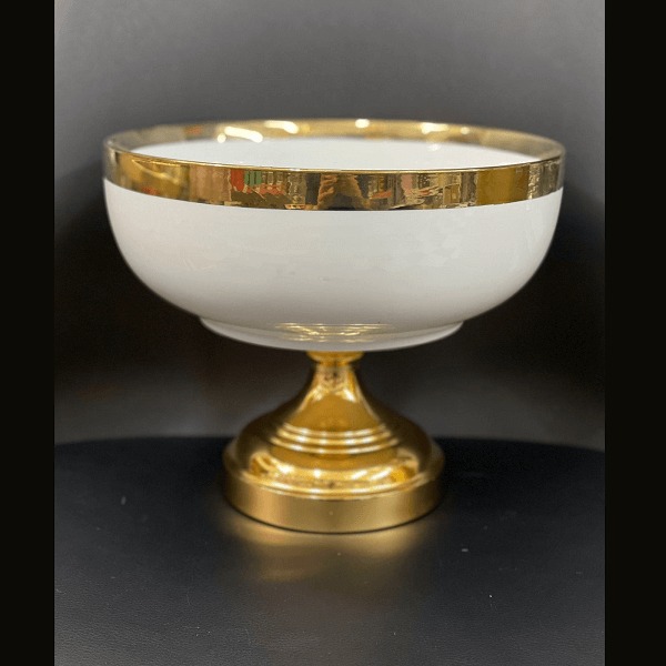Serving Bowl - Gold Rim Footed