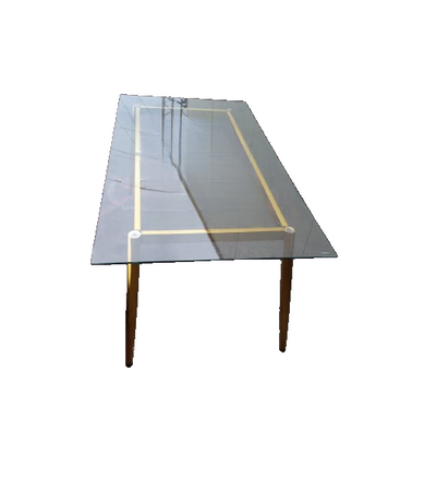 Dining Table - Gold Frame Tempered Glass