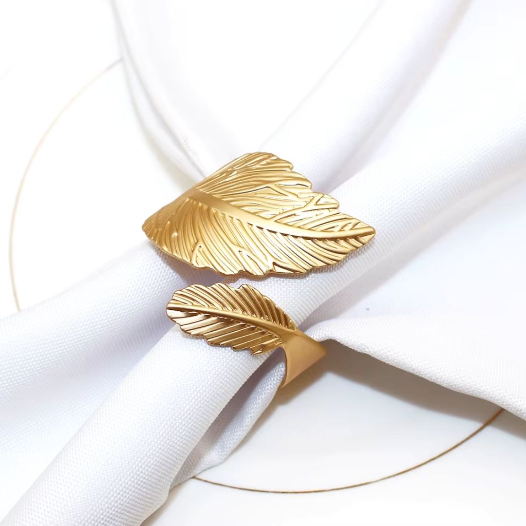 Metal Leaf Napkin Holder - Gold & Silver