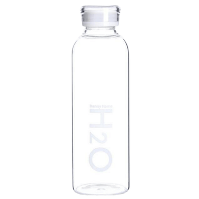 H2O Glass Bottle - Clear & Minimalist Design 750ml