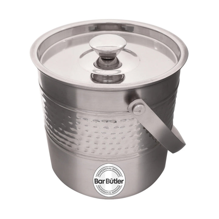 Ice Bucket - S/Steel Hammered with Lid 2.7L