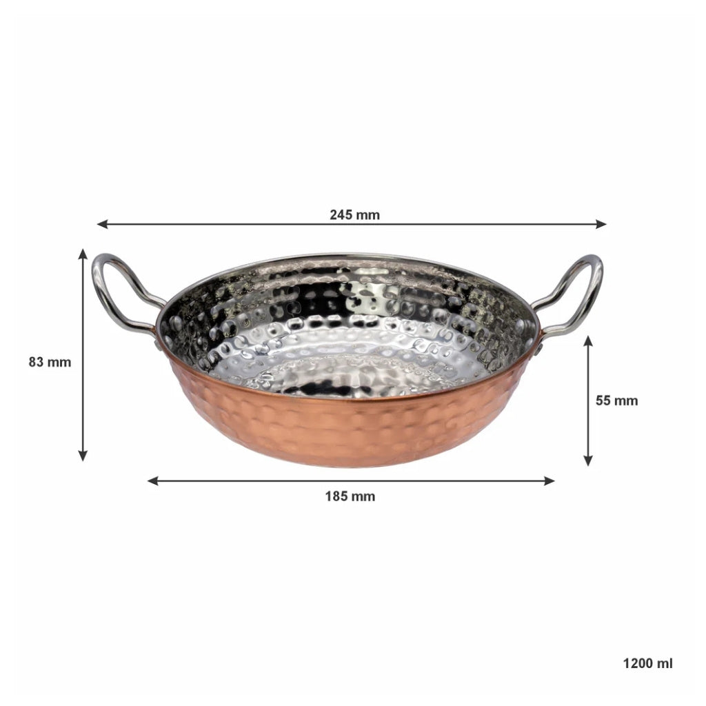 Regent Cookware - Karahi Pan Copper Hammered 1.2L – Ahmeds Textiles