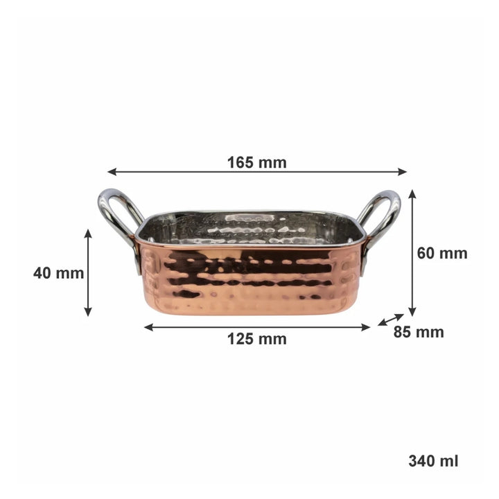 Regent Cookware - Karahi Roaster Rectangle Hammered 340ml