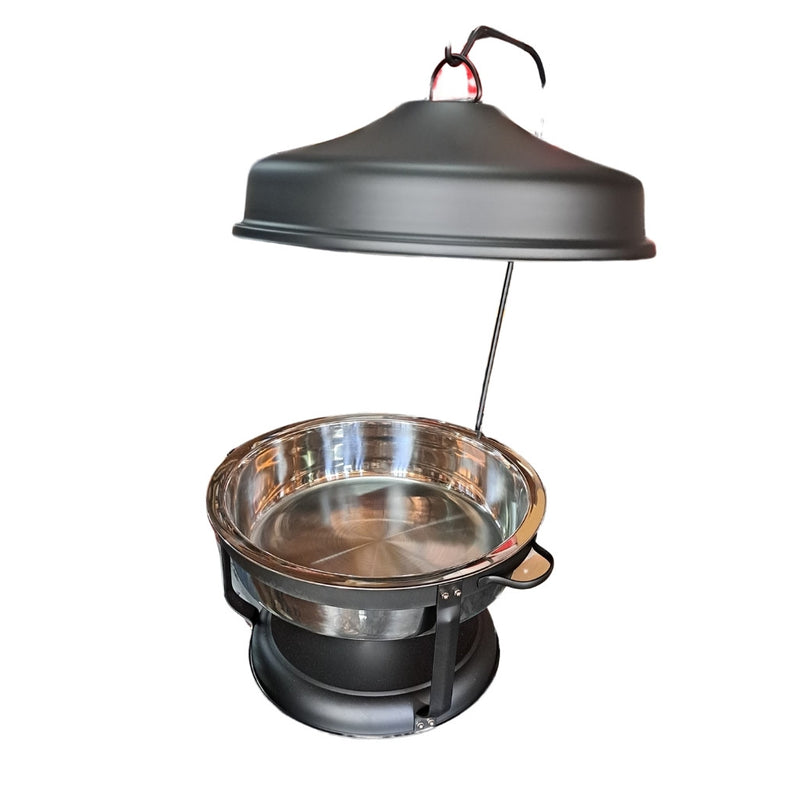 Chafing Dish - 9L Round Hanging Lid Black