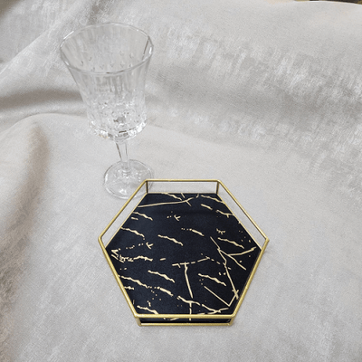 Serving Tray - Hexagon Marble Look 20cm