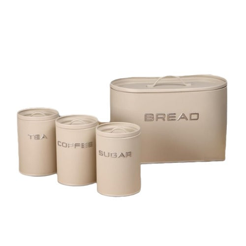 Bread Bin & Canister Set - 4pc Retro