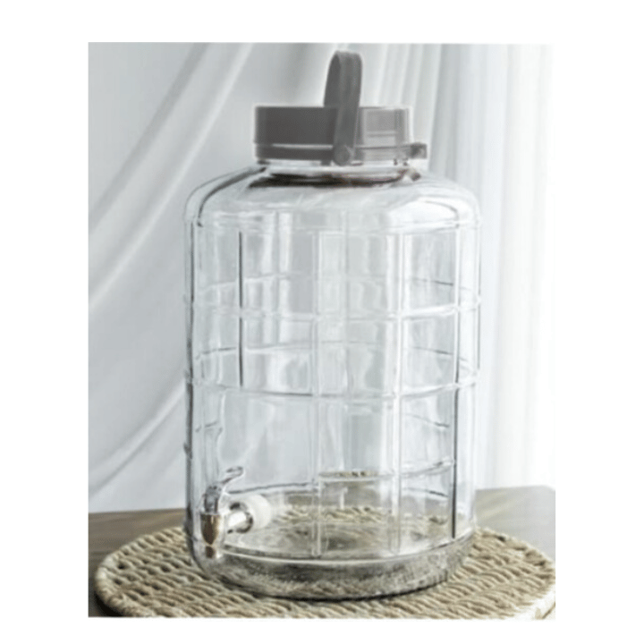 Beverage Dispenser - Glass with Tap Plastic Top