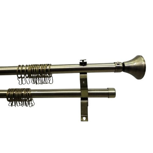 Curtain Rod Set Double  - Steel Extendable