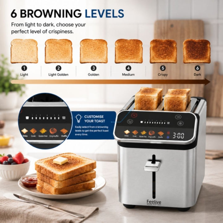 Feelive - 2 Slice Smart Digital Toaster