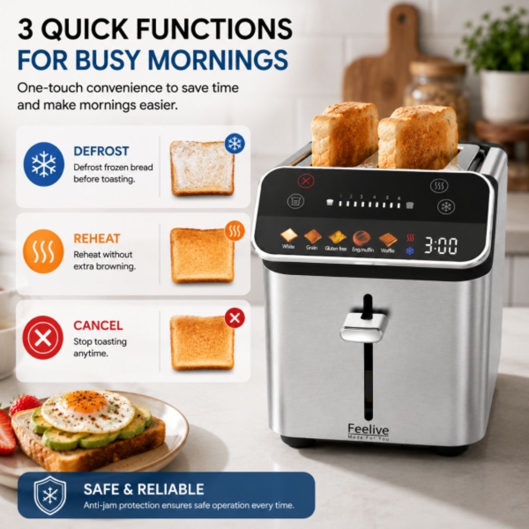 Feelive - 2 Slice Smart Digital Toaster