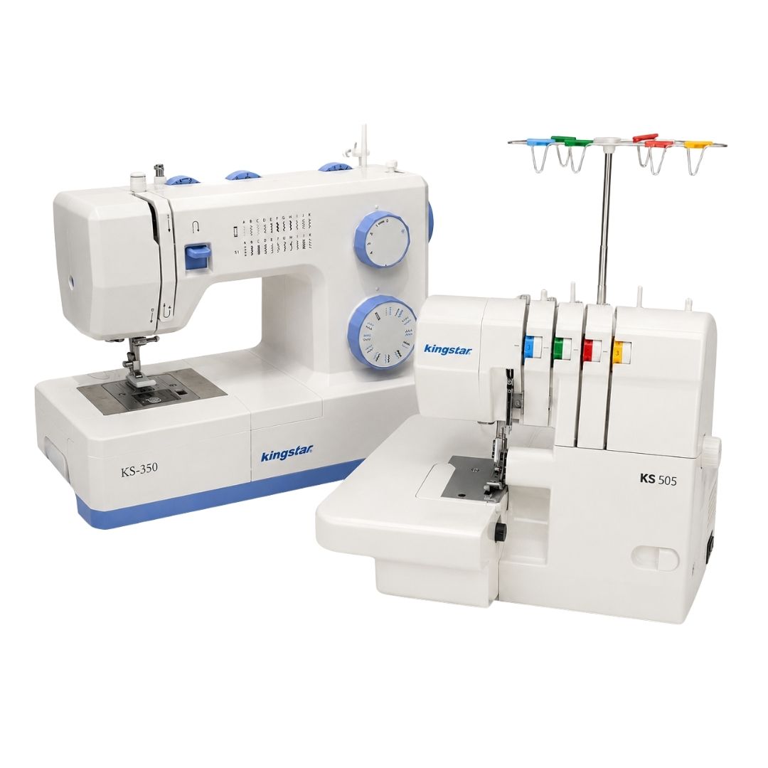 Kingstar Home Sewing Combo – KS350 Heavy Duty + KS505 4-Thread Overlocker