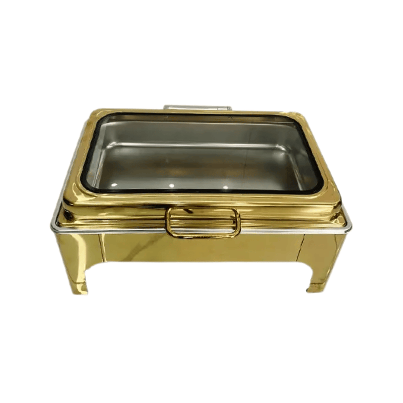 Chafing Dish - Flat Top with Large Window Gold