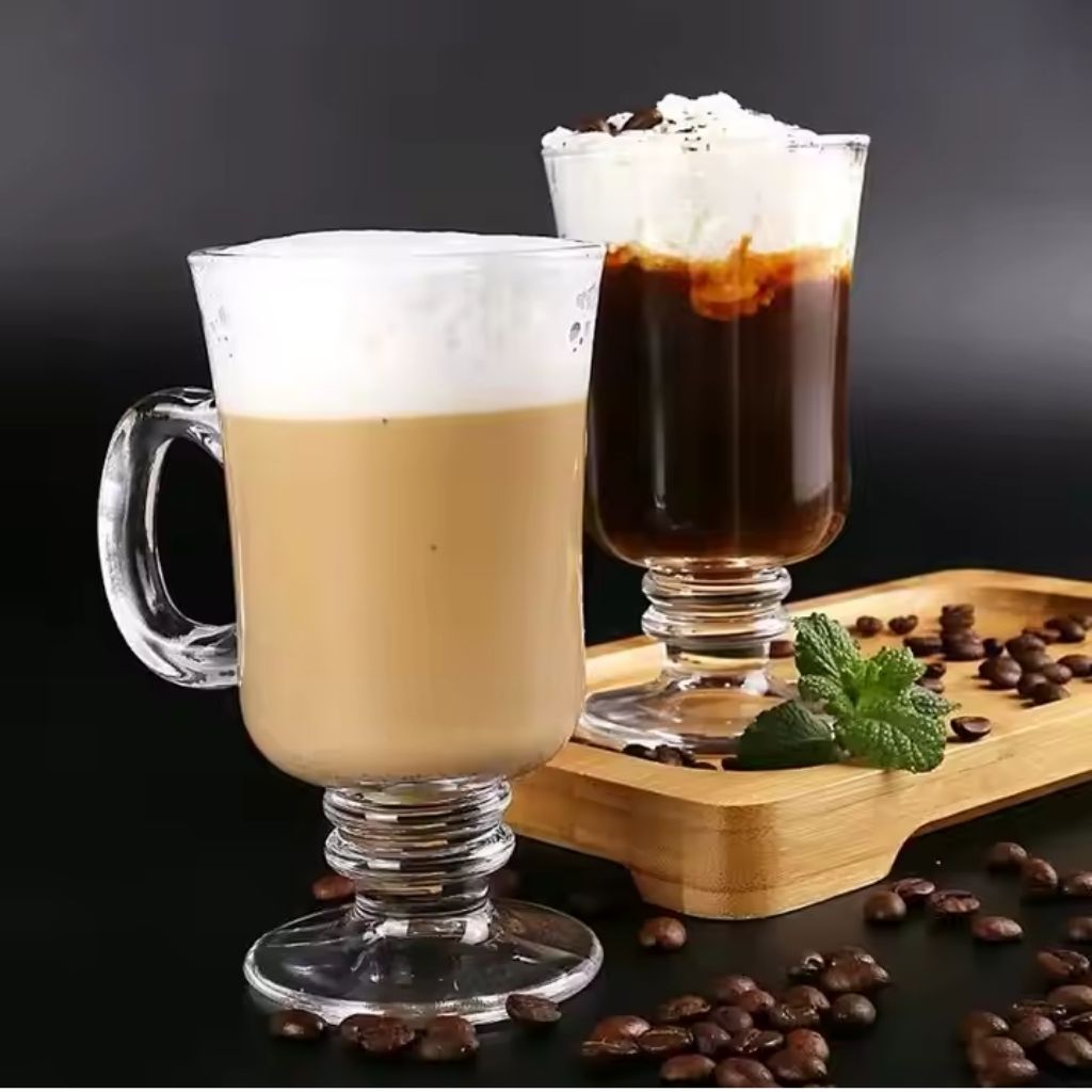 Irish Fluted Latte Mugs - 227ml - Clear 6's