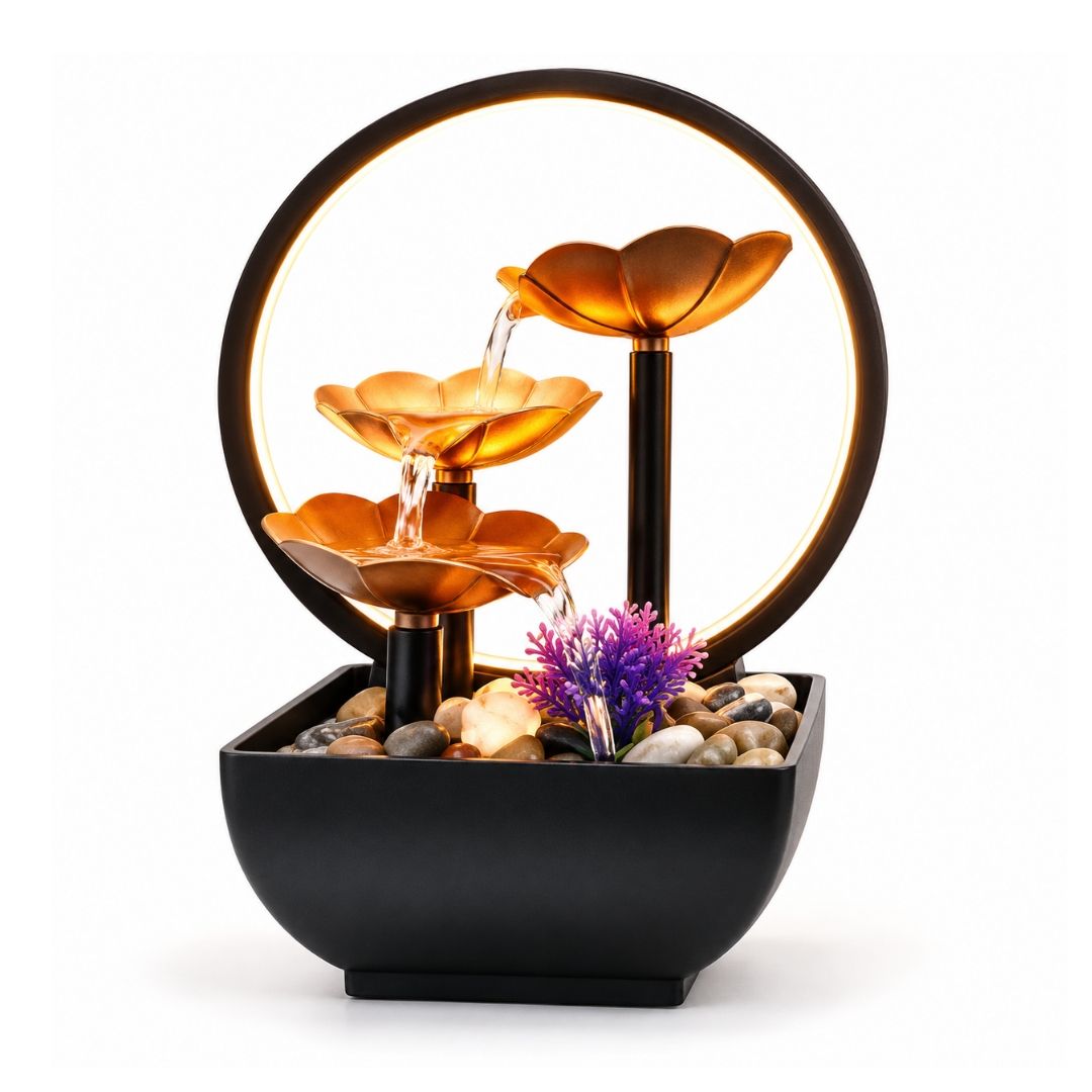 Home Decor - Leaf Waterfall with Ring Light