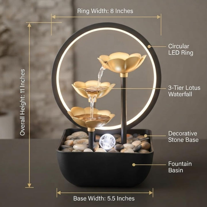 Home Decor - Leaf Waterfall with Ring Light