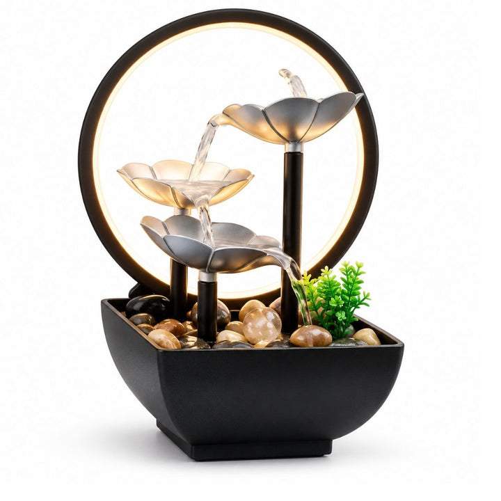 Home Decor - Leaf Waterfall with Ring Light