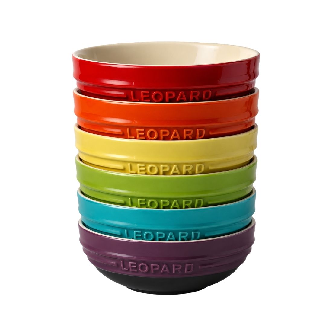 Leopard - Rainbow Bowl Set - 6 Piece