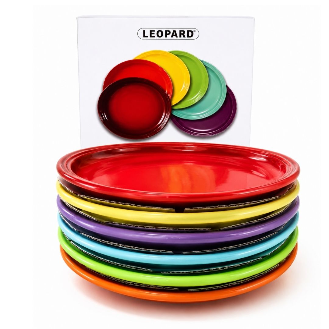 Leopard - Rainbow Dinner Plate Set - 6 Piece