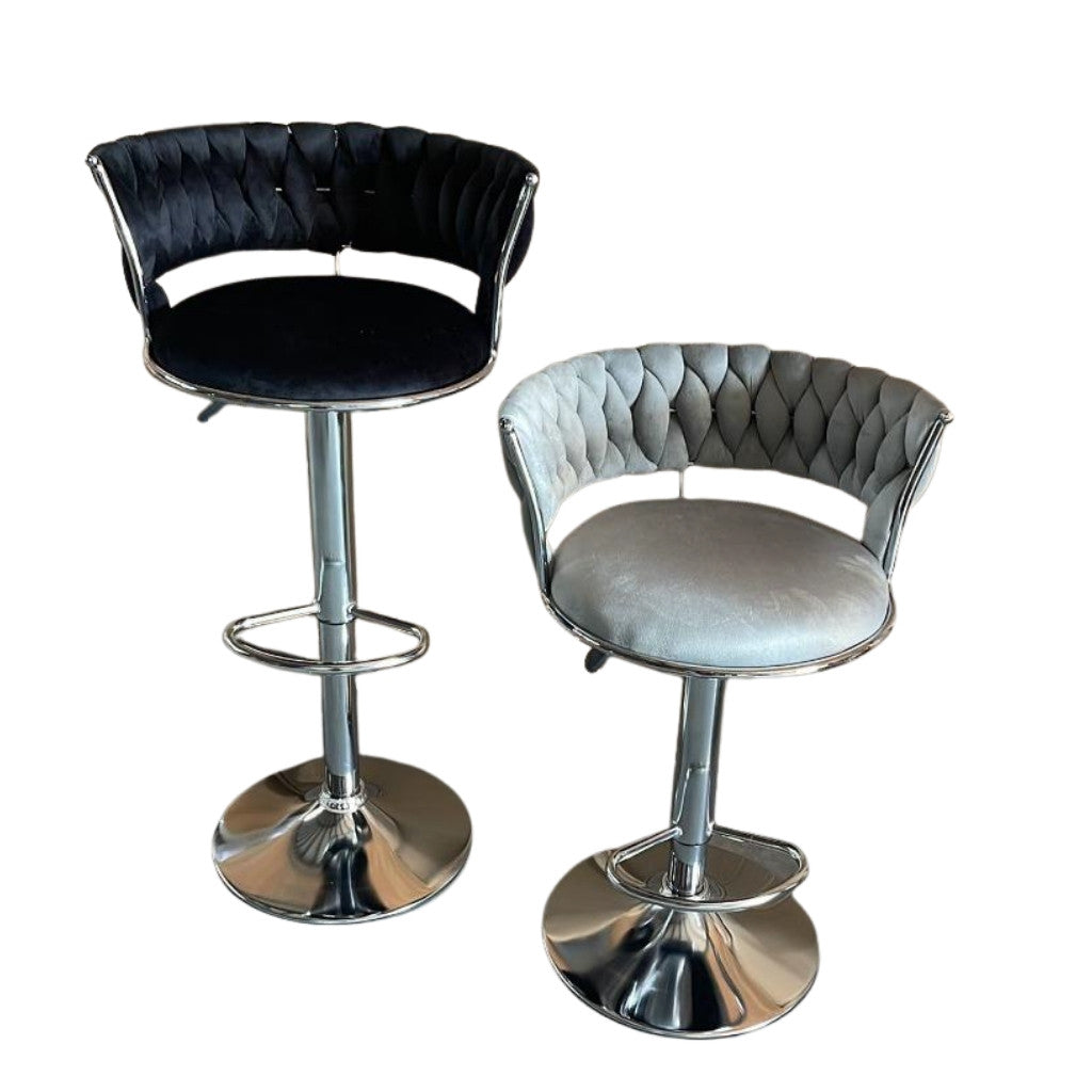 Barstool - Lizzy Velvet Silver Frame