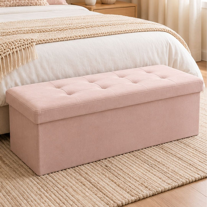Storage Ottoman - Padded Foldable Bench
