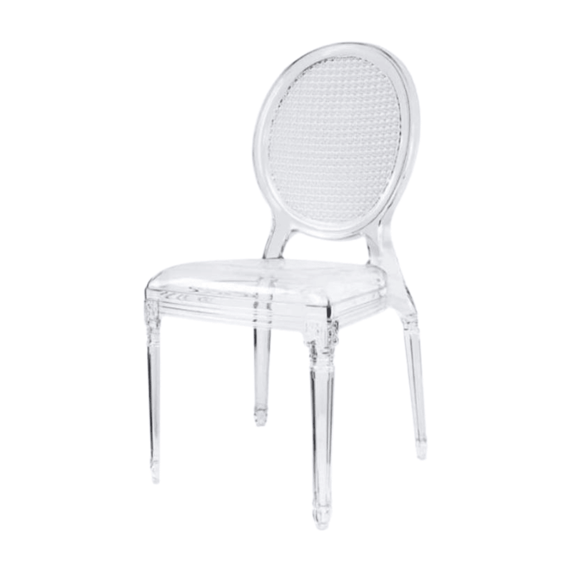 Louis Chair - Plastic - Mesh Back Clear