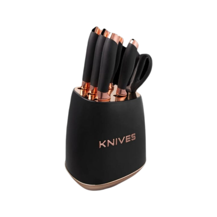 Milano Knife Set 7pc Gold Trim