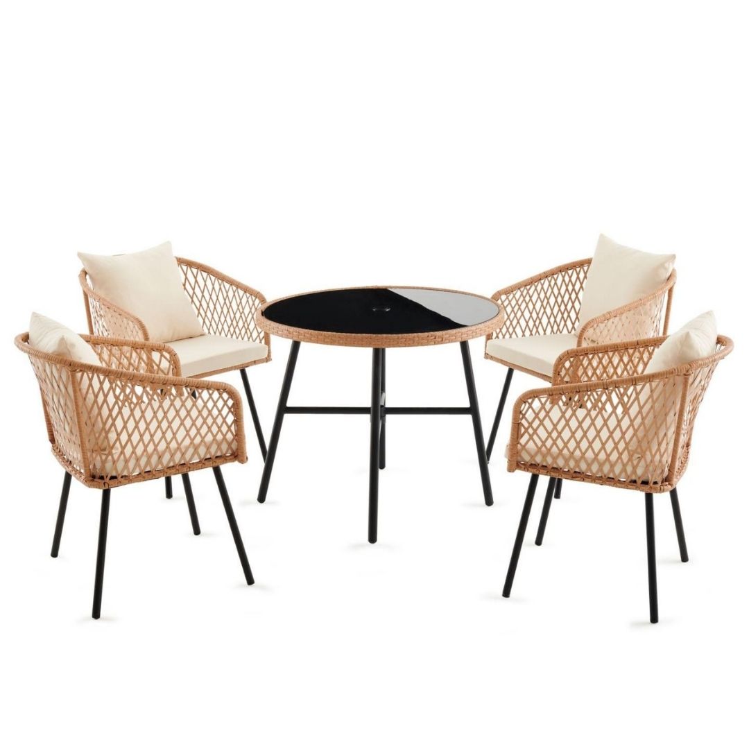 Romeo - 5 Piece Outdoor Rattan Dining Set