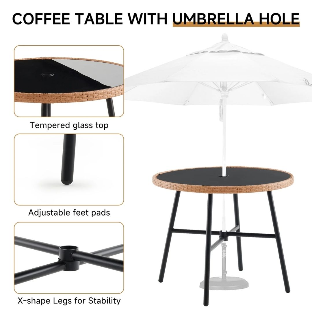 Romeo - 5 Piece Outdoor Rattan Dining Set