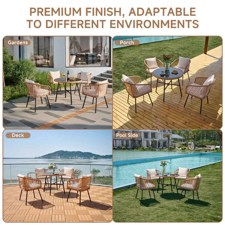 Romeo - 5 Piece Outdoor Rattan Dining Set