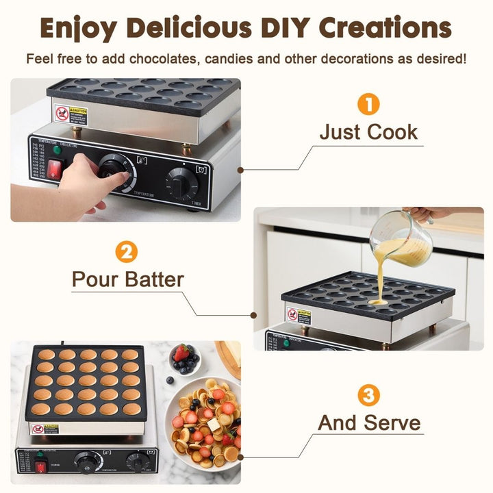 Electric Mini Pancake Maker - 25 Hole - Commercial