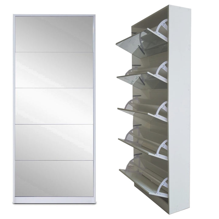 Shoe Cabinet - 5 Door Mirror