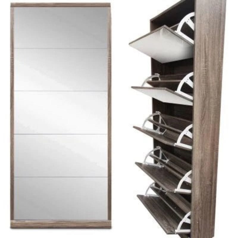 Shoe Cabinet - 5 Door Mirror