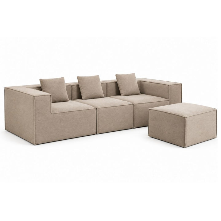 Modular Couch with Ottoman - Beige