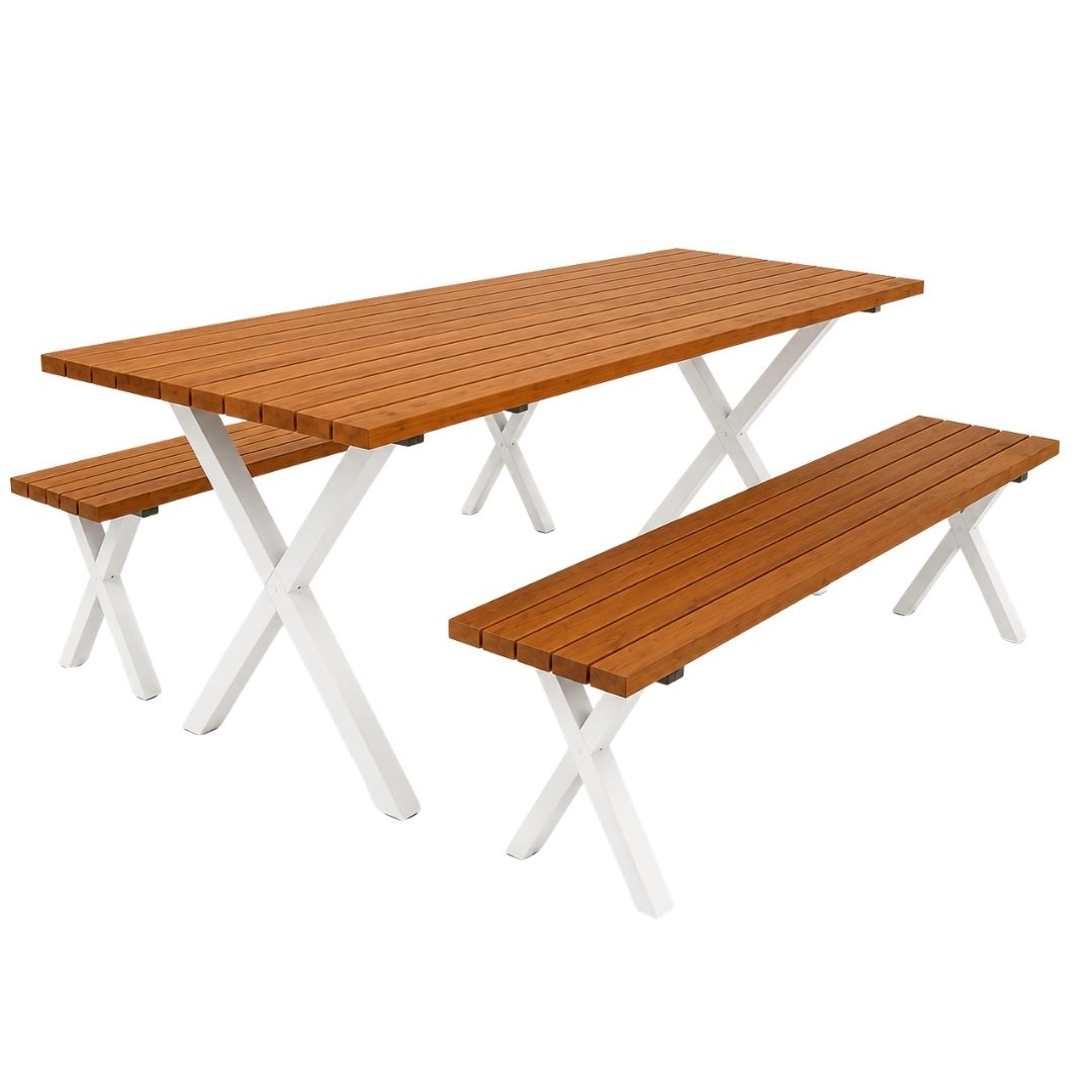 Ricardo Outdoor Dining Table & Bench Set - 6 Seater