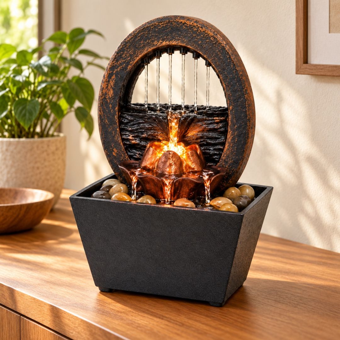 Home Decor - Round Curtain Waterfall Showpiece