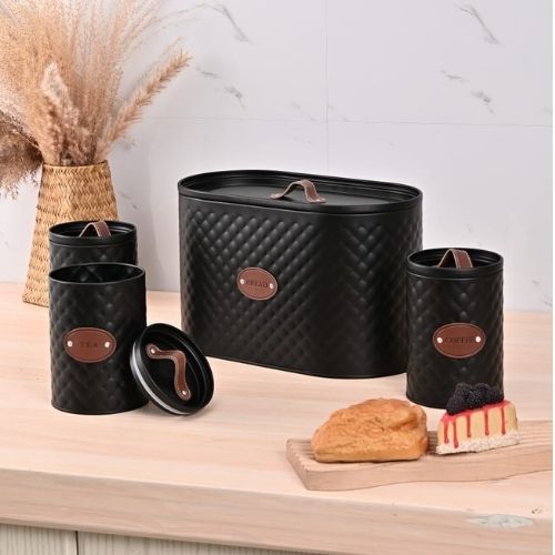 Bread Bin & Canister Set - Pelle