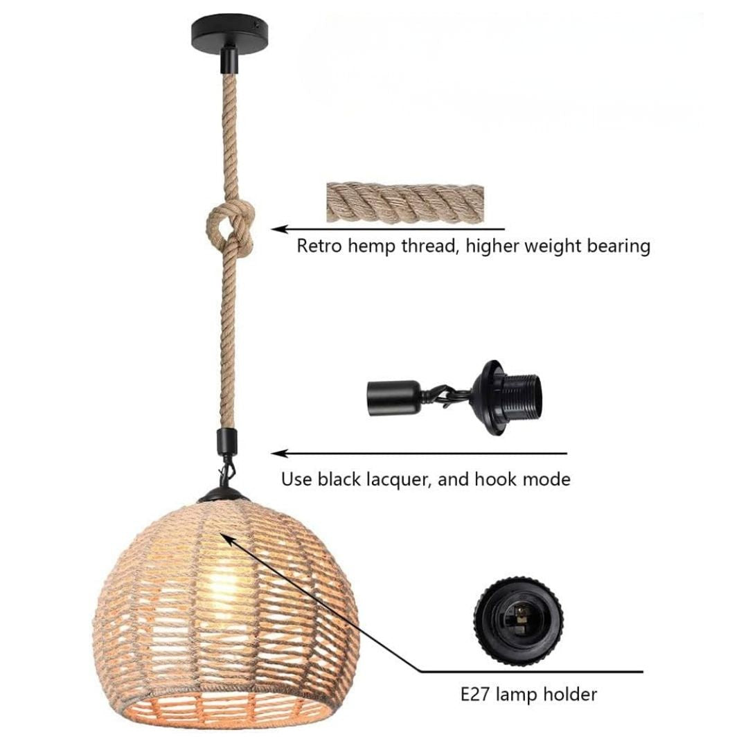 Pendant Light - Boho Rope Weave