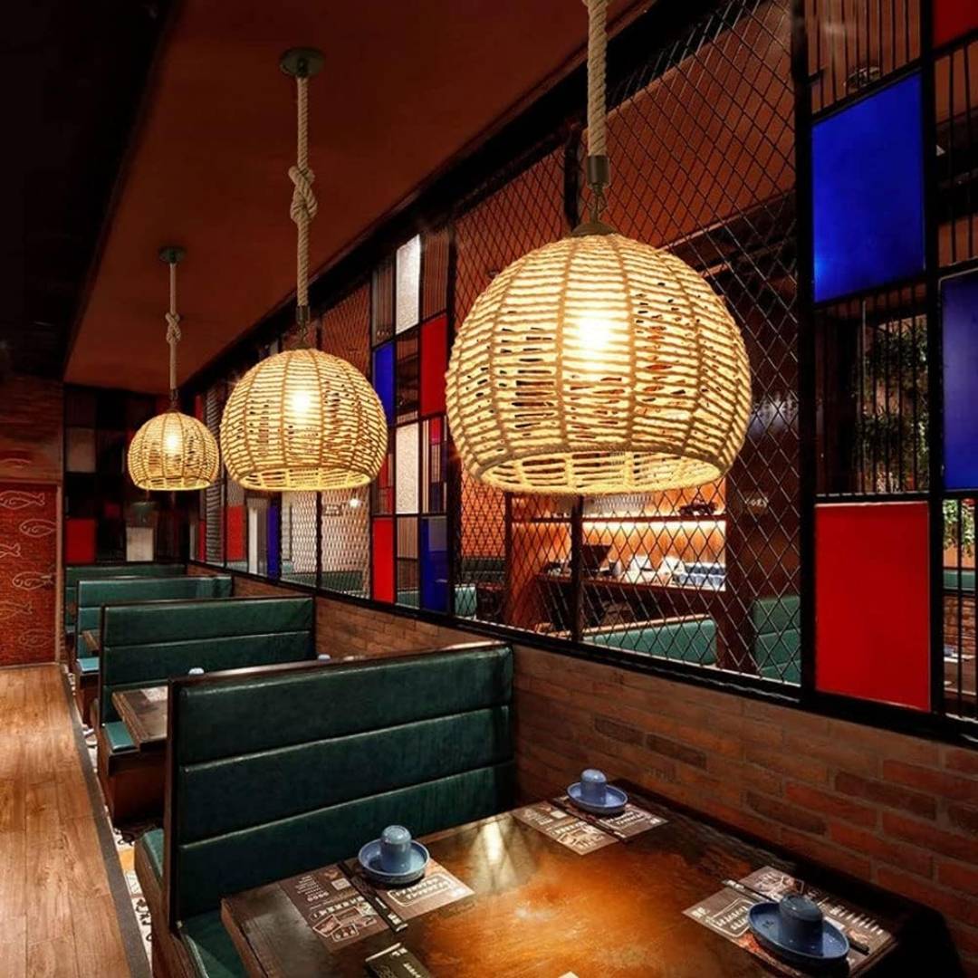 Pendant Light - Boho Rope Weave