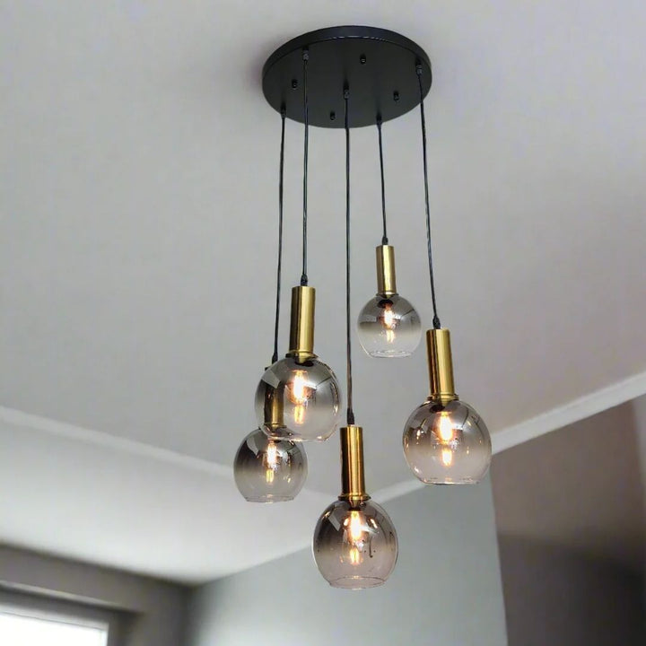 Pendant Light - Round Smoked Glass