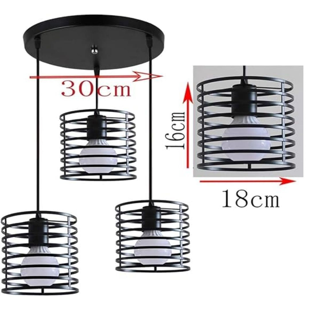 Pendant Light - Round Spiral Cage / 1821-3