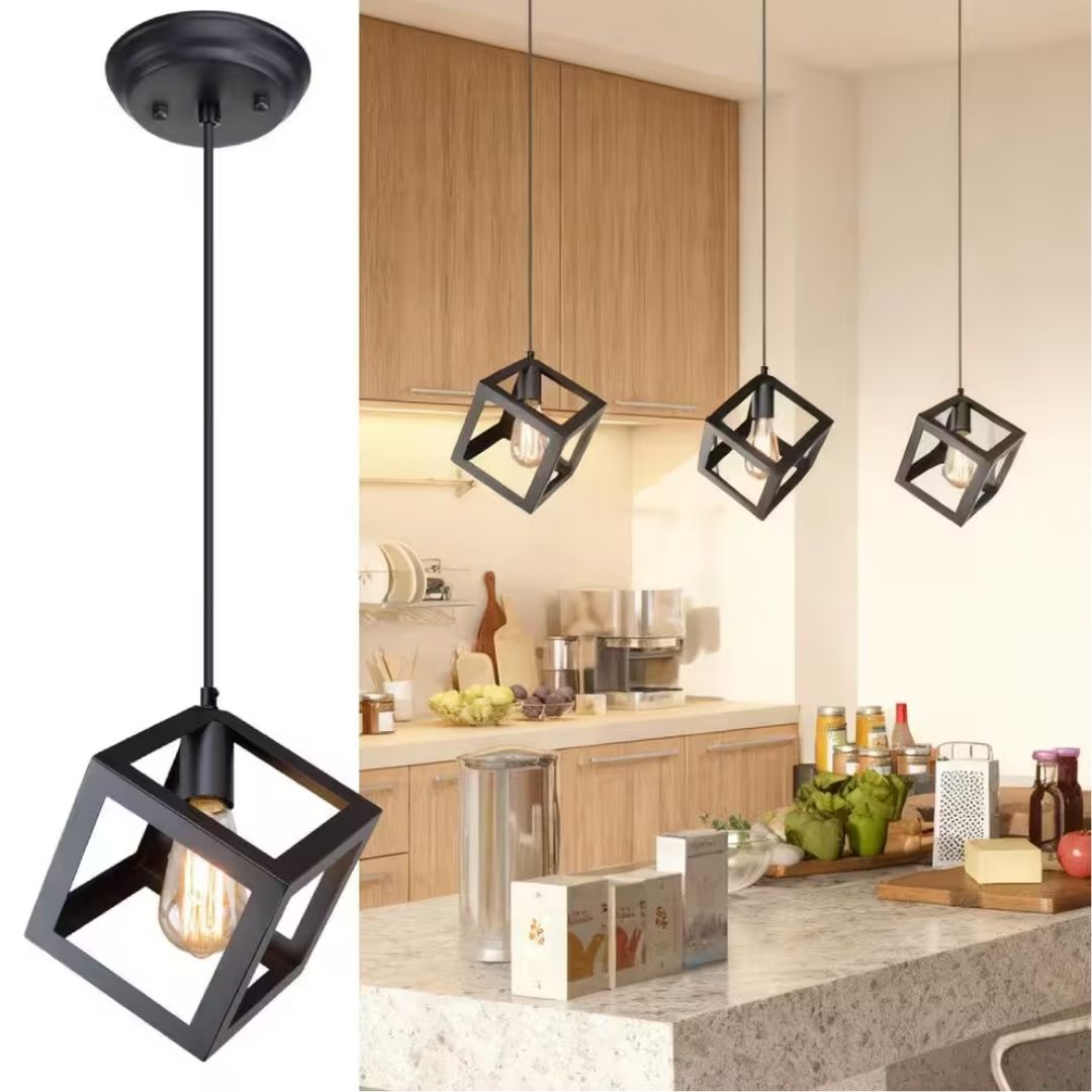 Pendant Light - Black Cube / 529 3B